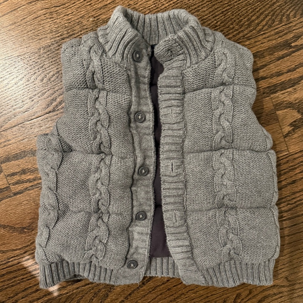 Janie and Jack Gray Cable Knit Sweater Vest